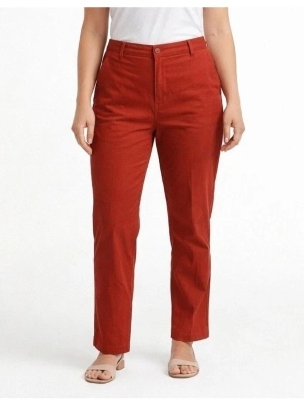 J.Crew Women's 31 Tall Straight Pink/Red Chino Pants B1139